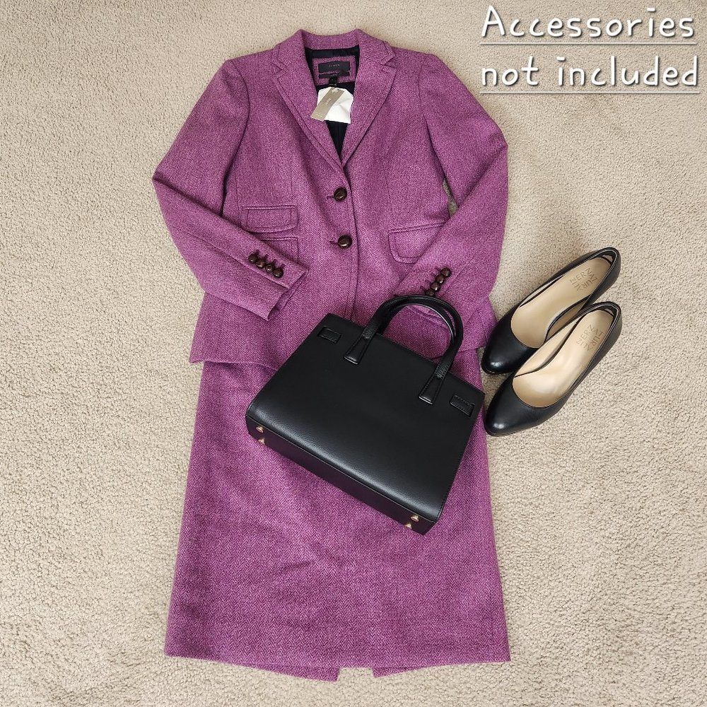 NWT Rare Wool Herringbone SUIT--Hacking Blazer and No. 2 Pencil Skirt - Picture 1 of 16